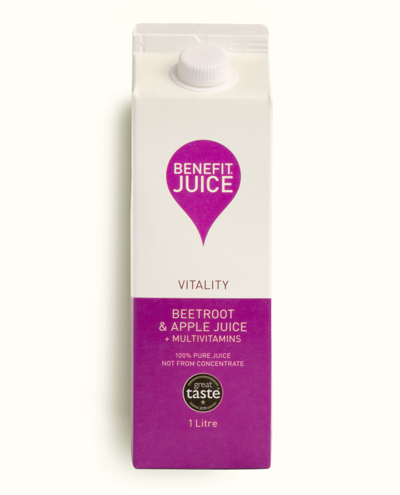 BENEFIT® JUICE: 8 X Beetroot & Apple Juice with Multivitamins 1lt